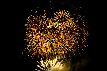 fireworks bursting in the night sky during a festive celebration event