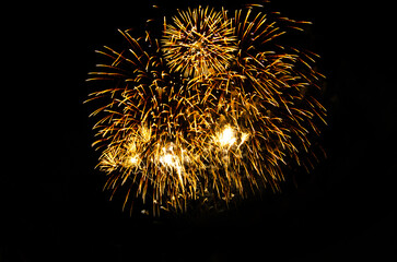 fireworks bursting in the night sky during a festive celebration event