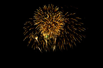 fireworks bursting in the night sky during a festive celebration event