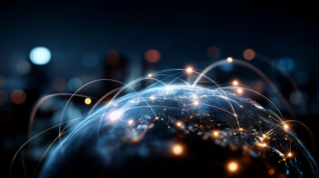 Ecosystem security by integrating intelligence data into seamless digital network defocused intelligent control background artificial technology global network concept