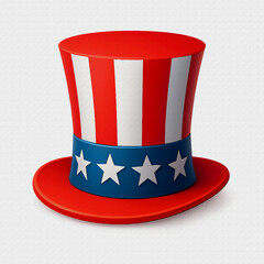 american flag uncle sam  hat oil painting style illustration 