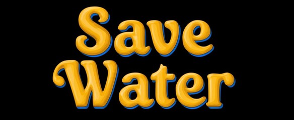 The bold save water text is a splash reminder to cherish every drop.