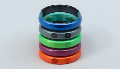 Vertical Apple Watch Activity Rings on White Background. apple watch rings