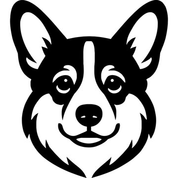 Minimalistic corgi head vector design