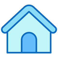 Family Home Blue Fill Icon Design Vector - Simple house illustration representing private home, real estate, or housing ownership