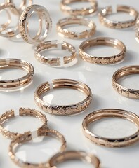 3D Metallic Apple Watch Rings on White Background. apple watch rings