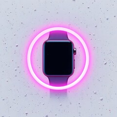 Neon Glow Apple Watch Fitness Rings on White Background. apple watch rings