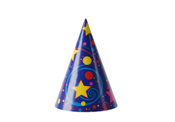 Festive party hat with stars and dots celebration