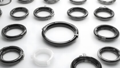 3D Glossy Apple Watch Fitness Rings on White Background. apple watch rings