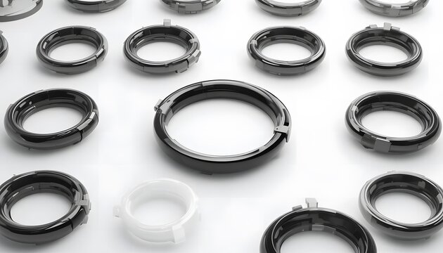 3D Glossy Apple Watch Fitness Rings on White Background. apple watch rings - Powered by Adobe