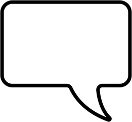 Rounded Rectangle Shape Speak Talk Icon Symbol Sign in Clean Simple Outline Line Art Style