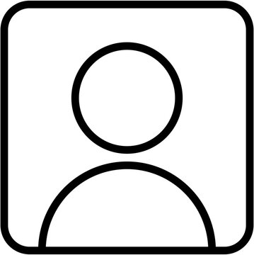 Profile Picture Icon Symbol Sign in Clean Simple Outline Line Art Style