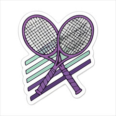 Tennis Rackets Forming a Heart &ndash; Romantic & Stylish Vector Illustration Perfect for Women&rsquo;s Sports, Team Branding & Valentine&rsquo;s Day Merch
