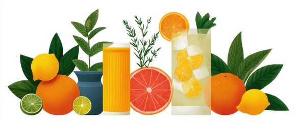 The colorful assortment of citrus and herbs awakens vibrant joy in every sip.