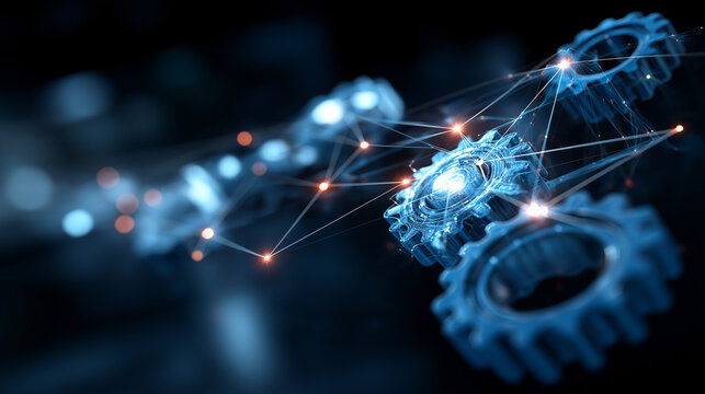 Automation enhances business process management by integrating enterprise resource planning defocused technology background software solutions efficient data transfer system opt