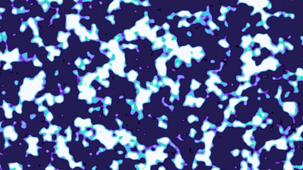 Cool-toned abstract pattern with white and turquoise shapes outlined in purple on a deep blue base. Suitable for futuristic designs, artistic backgrounds, or subtle visual interest.