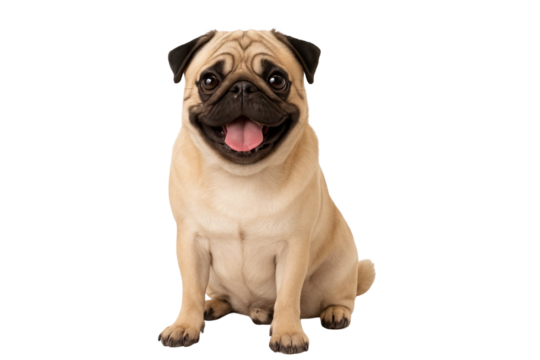 pug dog isolated on white background