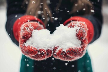 Wool gloves outdoors falling hands.