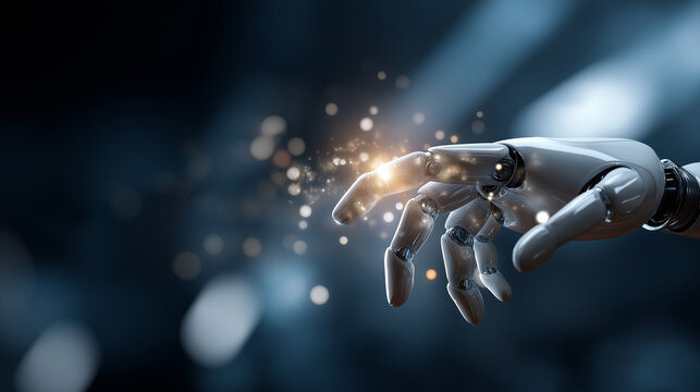 Automation technology with digital artificial intelligence machine learning defocused workflow background robotic optimization data analytics software process automation science