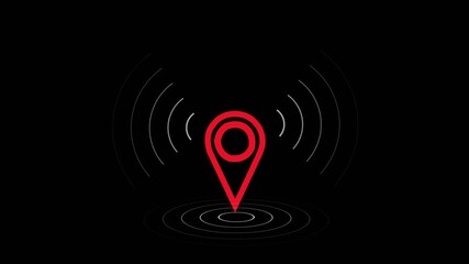 New maps icon with dark background 4k video..