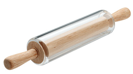 Fototapeta premium Isolated wooden rolling pin kitchen utensil on a white background for baking
