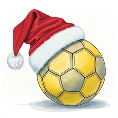 christmas ball with santa hat