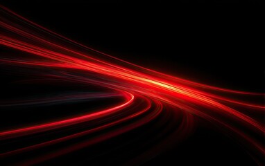 Abstract composition of luminous red streaks against a black background, creating dynamic lines