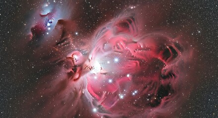 Vibrant cosmic nebula with glowing stars and gaseous clouds.