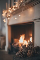 Aesthetic Stack of Cut Firewood Logs, Warm and Rustic Winter Atmosphere