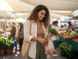 Gen Z Woman Sustainable Living Farmers Market
