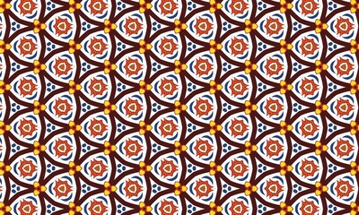 Seamless floral pattern vector design, geometric flower repeat background for textile and wallpaper design