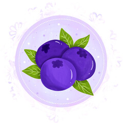 Blueberry Lace Label Illustration