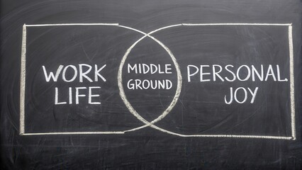 Chalk diagram illustrating work life balance on a blackboard