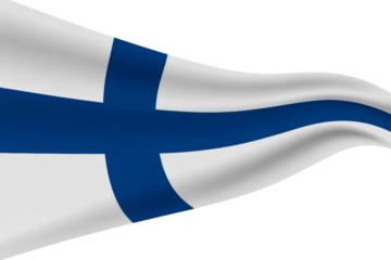 Finland flag waving gracefully, a symbol of national pride and cultural identity for patriotic presentations and global events