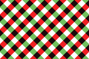 Red Green White Christmas background, plaid background