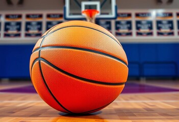 Close-up of basketball on hardwood court, game strategy diagram visible,  triangle,  game plan