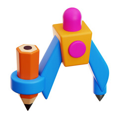 Bow Compass 3d Illustration