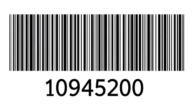 A clear black barcode on a white background, featuring sharp vertical lines and a clean, minimalist design for identification or labeling use.