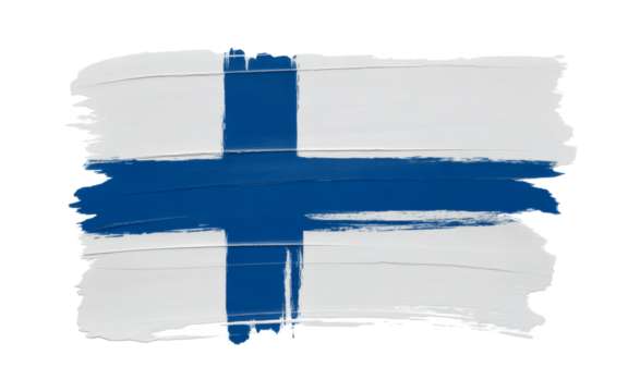 Finland flag art, hand painted brush stroke texture for patriotic design and national pride, celebrate Finnish culture with modern art