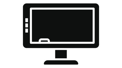 Computer monitor icon symbol. flat digital screen display for desktop electronic device. modern technology device vector