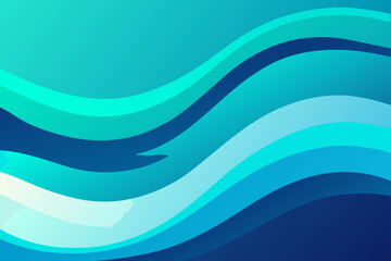 Obraz premium Abstract Blue and Teal Wavy Gradient Background with Smooth Curves green