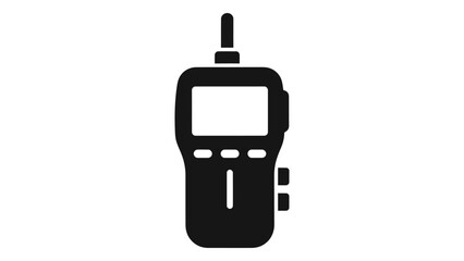 Walkie talkie radio icon. two way communication device symbol for portable wireless transceiver technology on white.