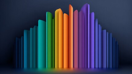 Obraz premium Colorful Abstract Pillars A Vibrant Display of Light and Form.