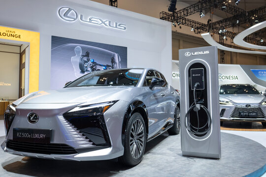 Tangerang, Banten, Indonesia, November 21, 2025. A 2025 Lexus RZ 500e Luxury.