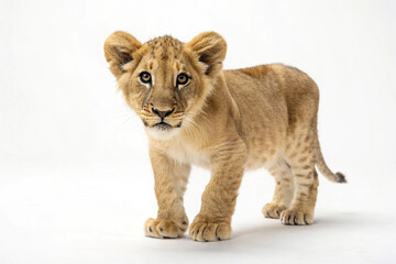 lion cub on white background