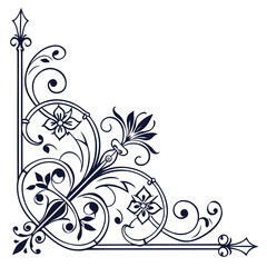 Elegant corner flourish design for decoration use