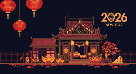 Fototapeta premium chinese temple in the night