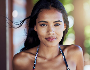 Portrait of a young woman in a Bikini