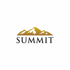 Mountain peak summit logo design. Outdoor hiking adventure