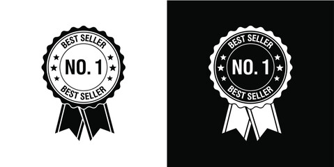 No.1 best seller rosette award ribbon badge vector